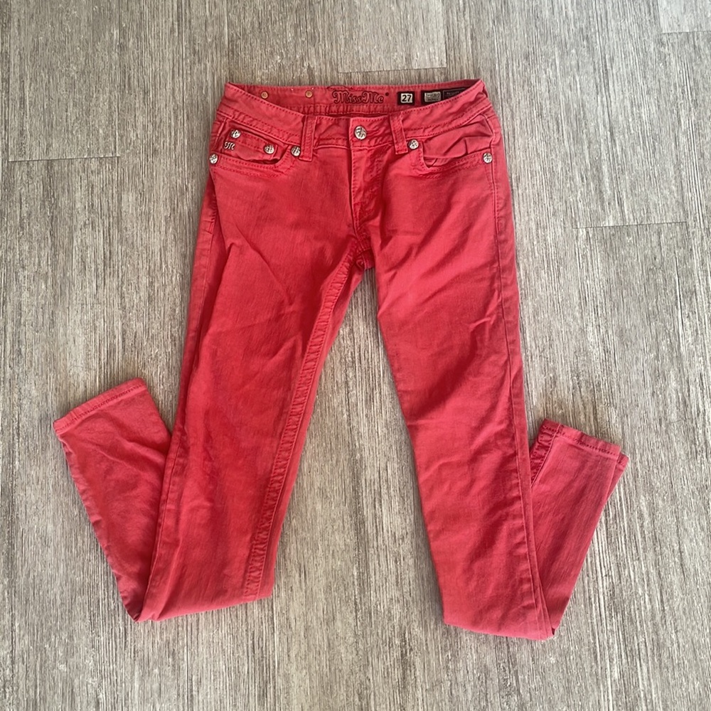 Miss Me Red Skinny Jeans